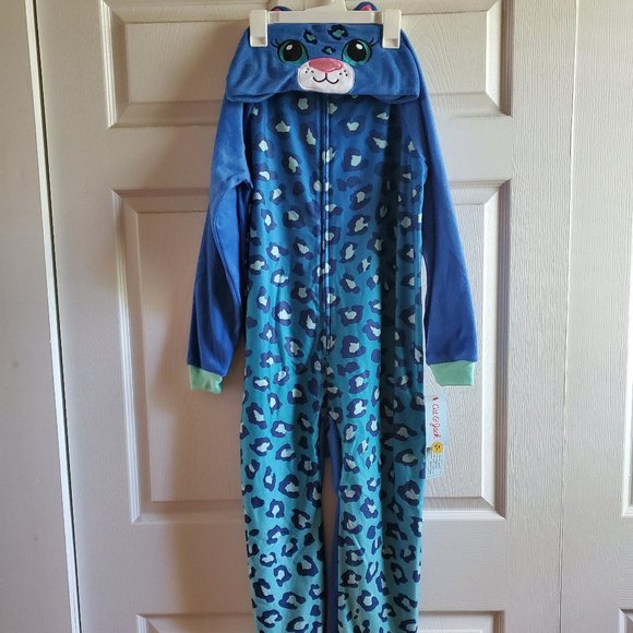 NWT Cat & Jack Large Girls Leopard/Cheetah Blue Un - Picture 2 of 7